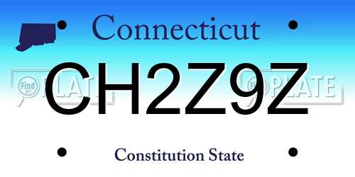 CH2Z9Z Connecticut License Plate