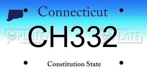 CH332 Connecticut License Plate