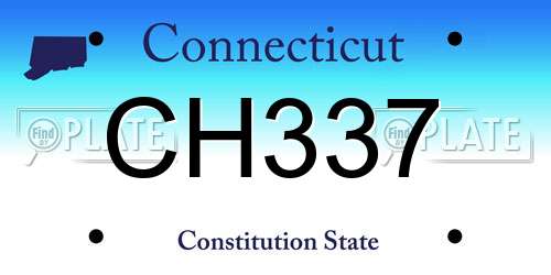 CH337 Connecticut License Plate