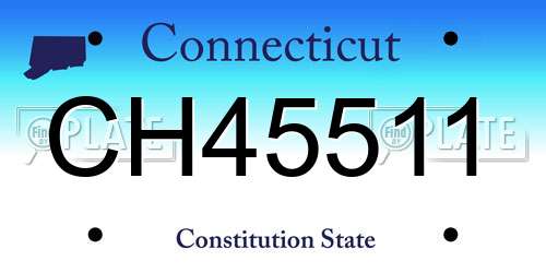 CH45511 Connecticut License Plate