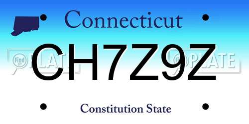 CH7Z9Z Connecticut License Plate