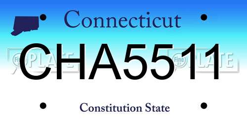 CHA5511 Connecticut License Plate