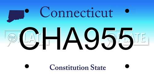 CHA955 Connecticut License Plate