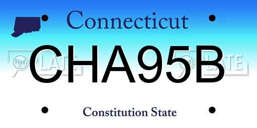 CHA95B Connecticut License Plate