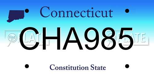 CHA985 Connecticut License Plate