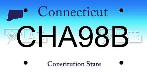 CHA98B Connecticut License Plate