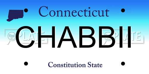 CHABBII Connecticut License Plate