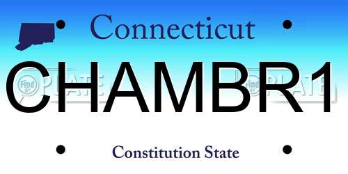 CHAMBR1 Connecticut License Plate
