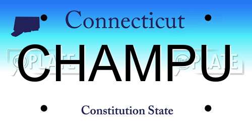 CHAMPU Connecticut License Plate
