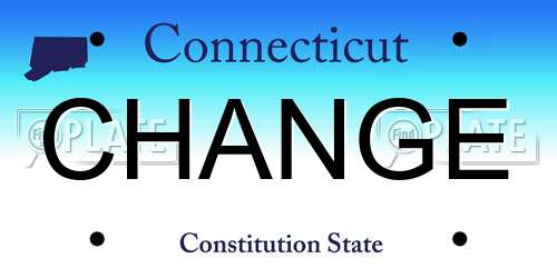 CHANGE Connecticut License Plate