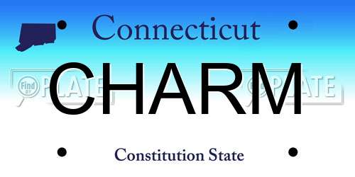 CHARM Connecticut License Plate