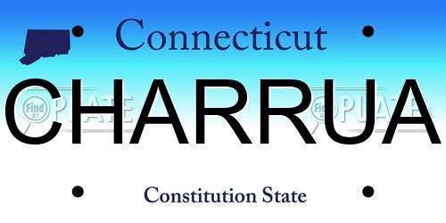 CHARRUA Connecticut License Plate