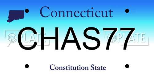 CHAS77 Connecticut License Plate