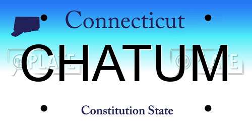 CHATUM Connecticut License Plate