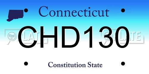 CHD130 Connecticut License Plate