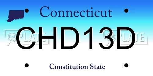 CHD13D Connecticut License Plate