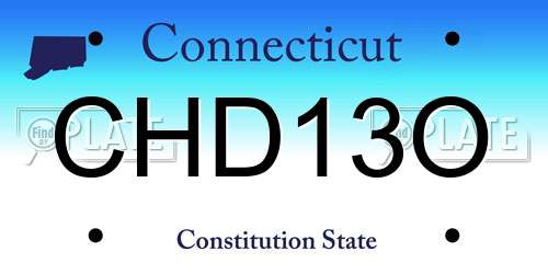CHD13O Connecticut License Plate