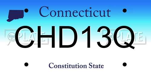 CHD13Q Connecticut License Plate