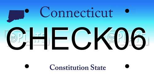 CHECK06 Connecticut License Plate