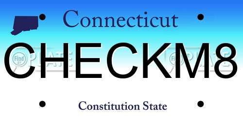 CHECKM8 Connecticut License Plate
