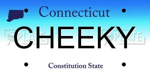 CHEEKY Connecticut License Plate