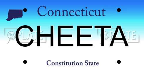 CHEETA Connecticut License Plate