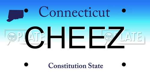 CHEEZ Connecticut License Plate