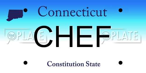 CHEF Connecticut License Plate