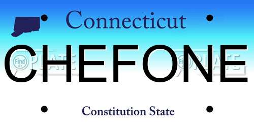CHEFONE Connecticut License Plate