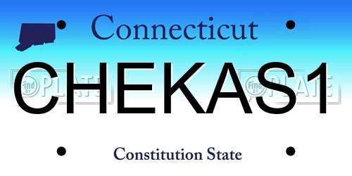 CHEKAS1 Connecticut License Plate