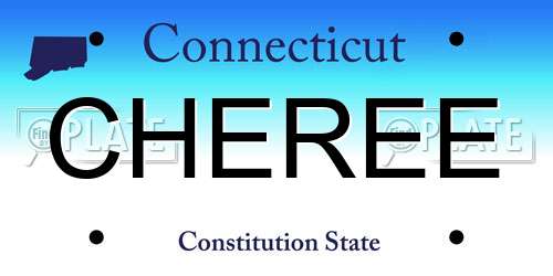 CHEREE Connecticut License Plate
