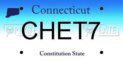 CHET7 Connecticut License Plate