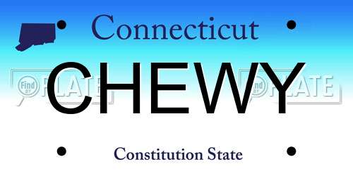 CHEWY Connecticut License Plate