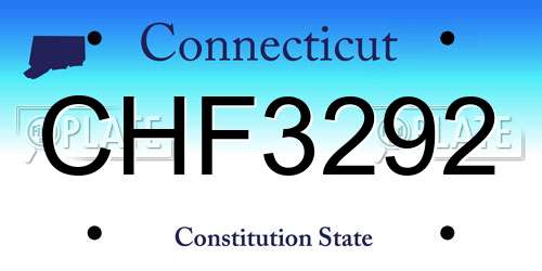 CHF3292 Connecticut License Plate