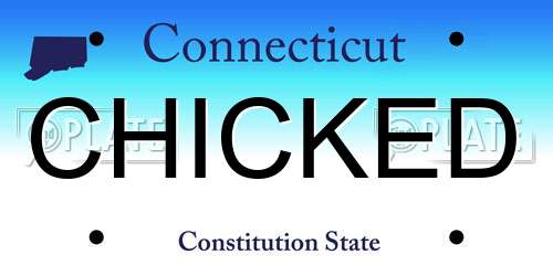 CHICKED Connecticut License Plate