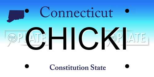 CHICKI Connecticut License Plate