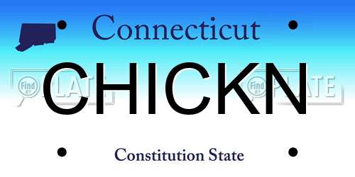 CHICKN Connecticut License Plate