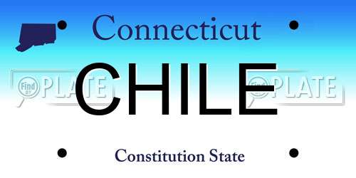 CHILE Connecticut License Plate