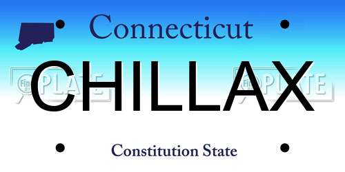 CHILLAX Connecticut License Plate