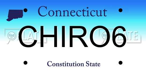 CHIRO6 Connecticut License Plate