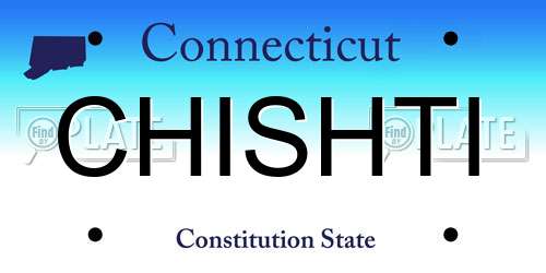 CHISHTI Connecticut License Plate