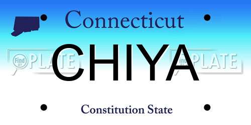 CHIYA Connecticut License Plate