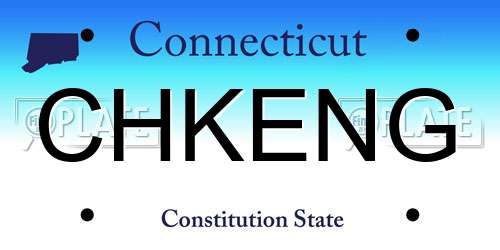 CHKENG Connecticut License Plate