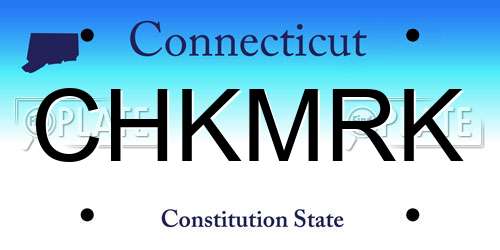 CHKMRK Connecticut License Plate