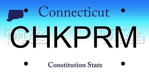 CHKPRM Connecticut License Plate