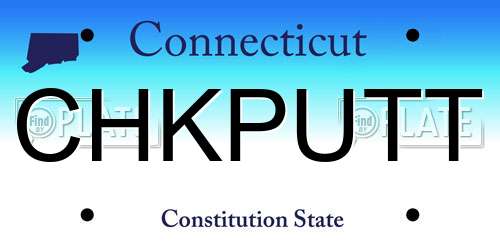 CHKPUTT Connecticut License Plate