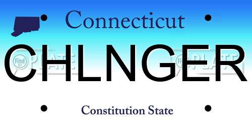 CHLNGER Connecticut License Plate