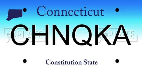 CHNQKA Connecticut License Plate