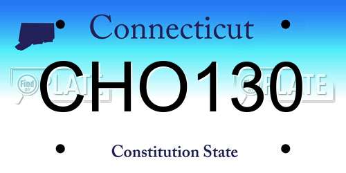 CHO130 Connecticut License Plate
