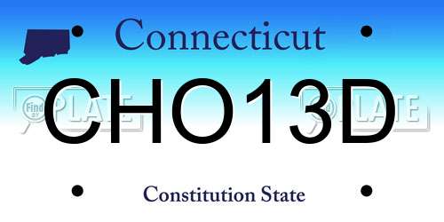 CHO13D Connecticut License Plate